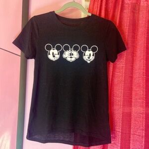 Disney Mickey Mouse Casual Black Graphic T Shirt Slim Fit Disney World Small